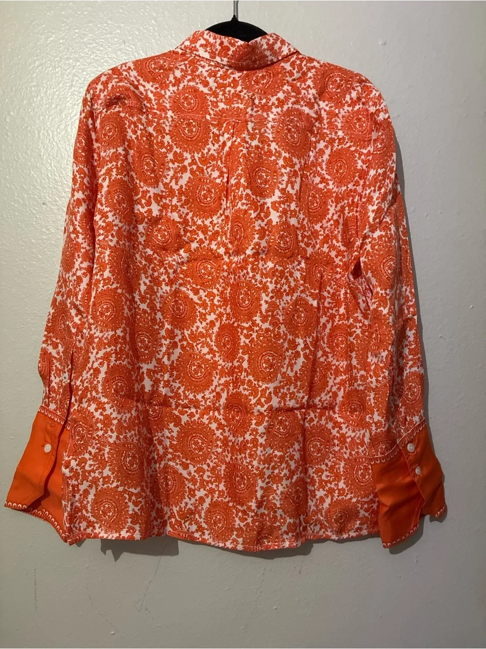 J.Crew Orange Paisley Button-Up Shirt